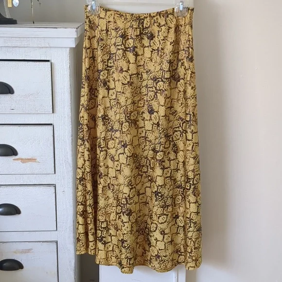 Current Air Harmony Metallic Snake Print Midi Slip Skirt - Picture 6 of 8